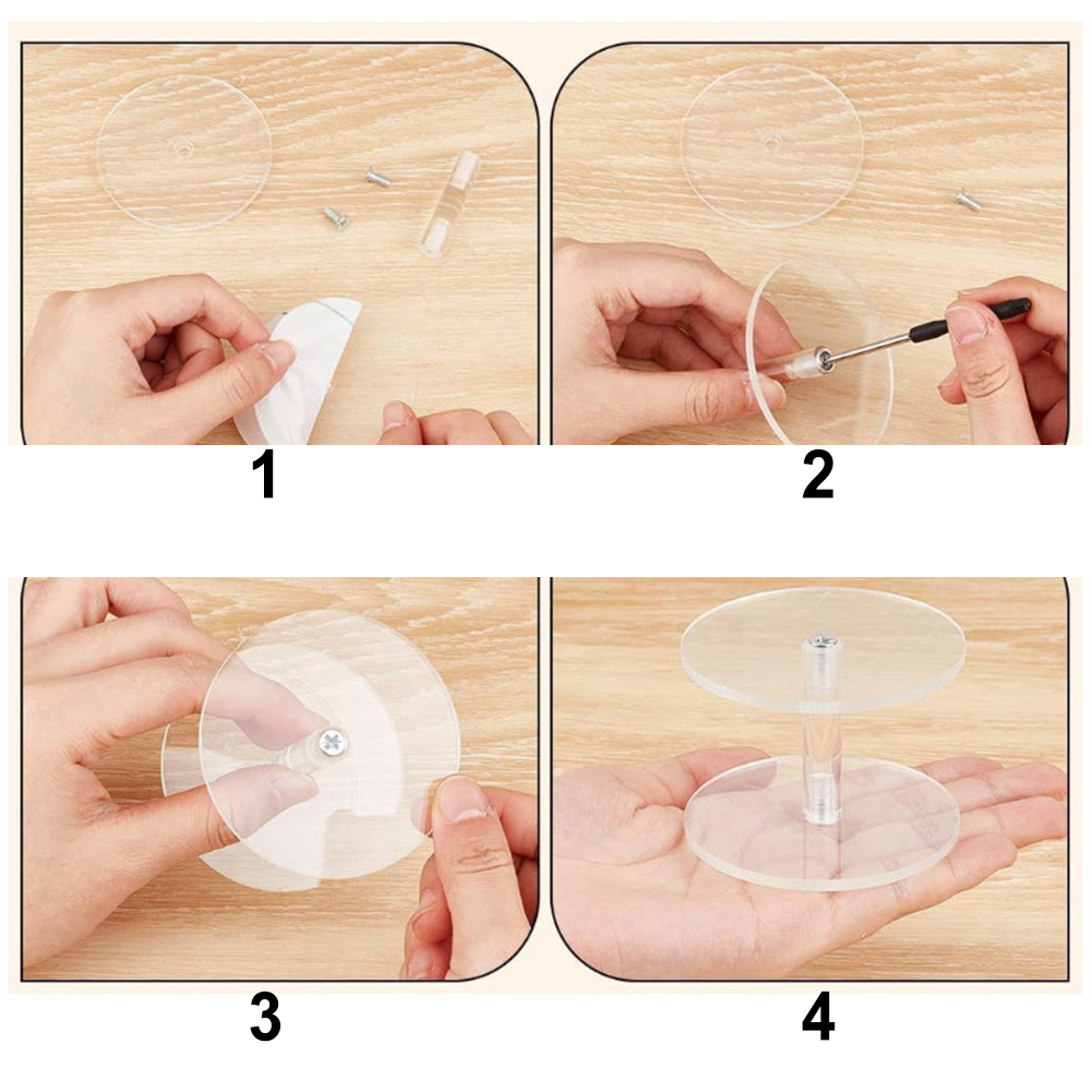 3 Piece Set of Clear Acrylic R - Display Risers Set recension och pris